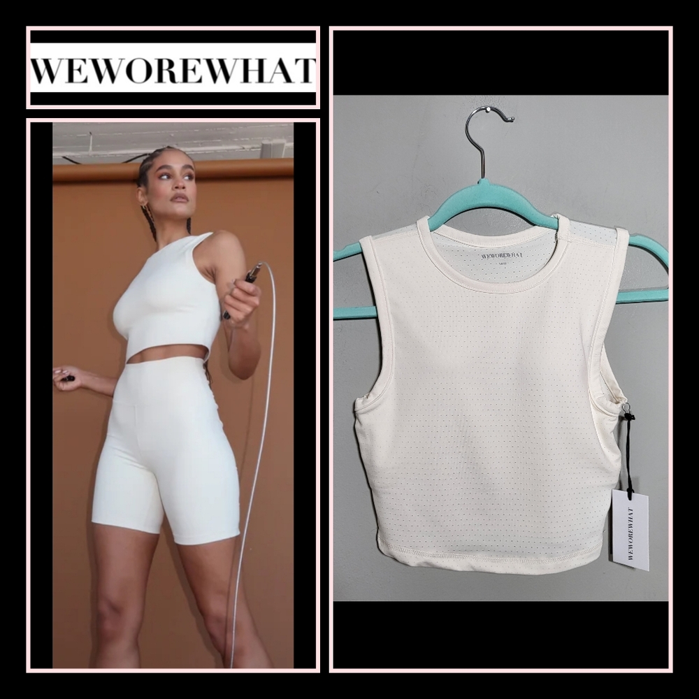 NWT WEWOREWHAT Muscle Tank Size XSmall in Off White Lightweight Jersey